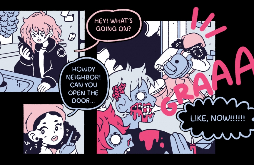 A zombie boyfriend yells